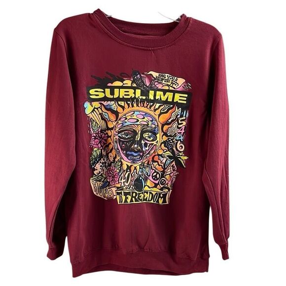 SUBLIME Sweatshirt Womens Size L Pullover Sun Sublime To Freedom Graphic Art - Picture 1 of 6